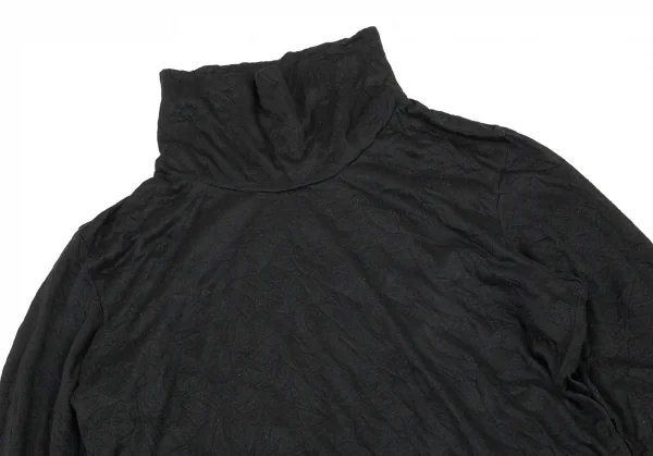 イッセイミヤケ ミーISSEY MIYAKE me ポリシワ加工ハイネックカットソー 黒M位 K-96124_003