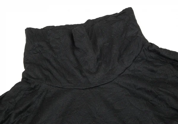 イッセイミヤケ ミーISSEY MIYAKE me ポリシワ加工ハイネックカットソー 黒M位 K-96124_004