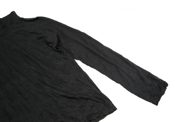 イッセイミヤケ ミーISSEY MIYAKE me ポリシワ加工ハイネックカットソー 黒M位 K-96124_005