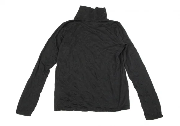 イッセイミヤケ ミーISSEY MIYAKE me ポリシワ加工ハイネックカットソー 黒M位 K-96124_009