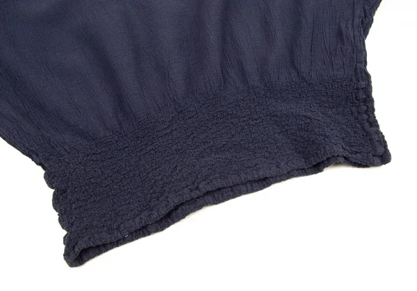 イッセイミヤケ ミーISSEY MIYAKE me フラワー刺繍クレープドルマンカットソー 紺M位 K-96144_008