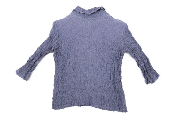 イッセイミヤケ ミーISSEY MIYAKE me フラワー刺繍シャーリングプリーツスキッパーシャツ 淡紫M位 K-96153_011