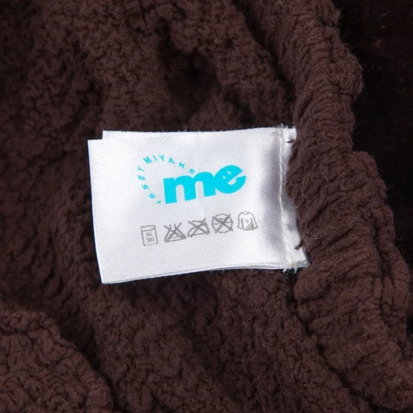 イッセイミヤケ ミーISSEY MIYAKE me 染めカリフラワー切替ヘリンボーンフロッキープリントガウチョパンツ 茶M位 K-96187_010