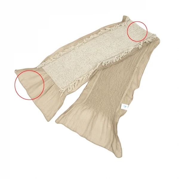 イッセイミヤケ ミーISSEY MIYAKE me フリンジ打ち込みシルクストール ベージュ K-96191_002