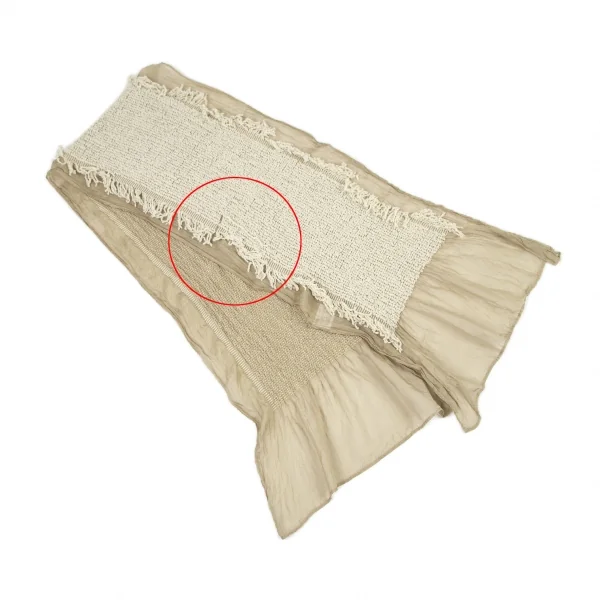 イッセイミヤケ ミーISSEY MIYAKE me フリンジ打ち込みシルクストール ベージュ K-96191_005