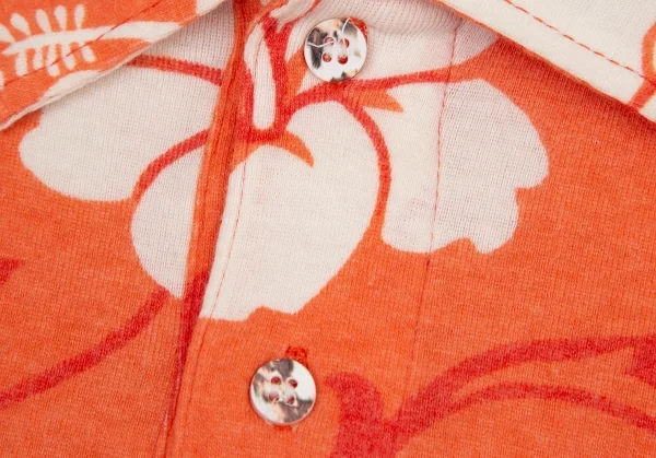 ジュンヤワタナベマン コムデギャルソンJUNYA WATANABE MAN COMME des GARCONS ハイビスカス柄天竺ポロシャツ オレンジL K-96230_003