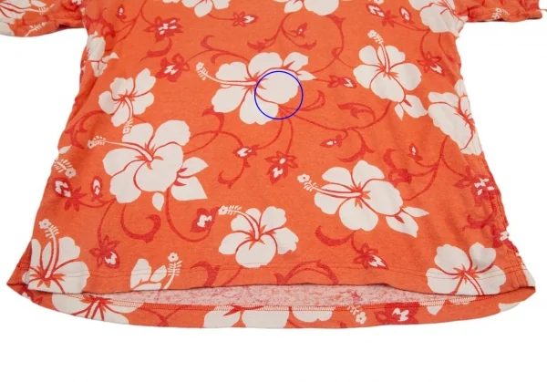 ジュンヤワタナベマン コムデギャルソンJUNYA WATANABE MAN COMME des GARCONS ハイビスカス柄天竺ポロシャツ オレンジL K-96230_006