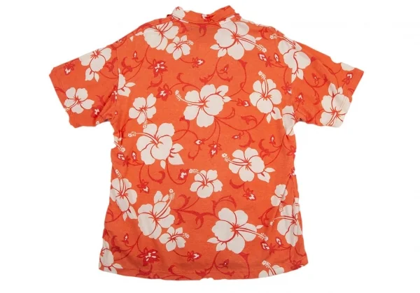 ジュンヤワタナベマン コムデギャルソンJUNYA WATANABE MAN COMME des GARCONS ハイビスカス柄天竺ポロシャツ オレンジL K-96230_009
