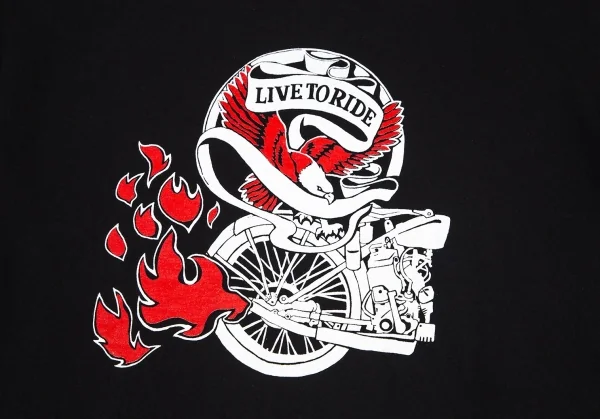 ジュンヤワタナベマン コムデギャルソンJUNYA WATANABE MAN COMME des GARCONS IVE TO RIDEプリントTシャツ 黒L K-96231_004