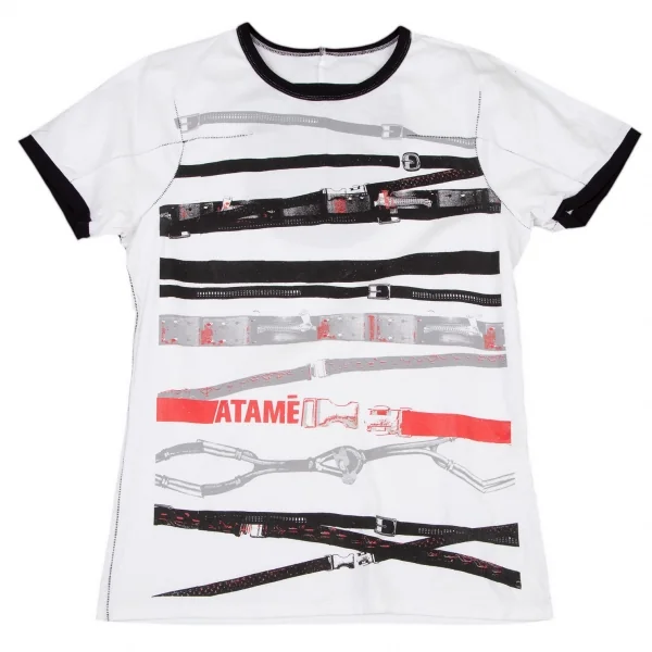 ルジャンドゥ マリテフランソワジルボーLE JEAN DE MARITHE FRANCOIS GIRBAUD ベルトプリントリンガーTシャツ 白S K-96278_001
