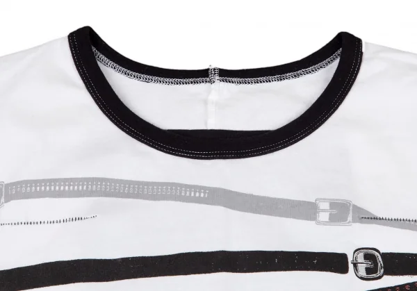 ルジャンドゥ マリテフランソワジルボーLE JEAN DE MARITHE FRANCOIS GIRBAUD ベルトプリントリンガーTシャツ 白S K-96278_002