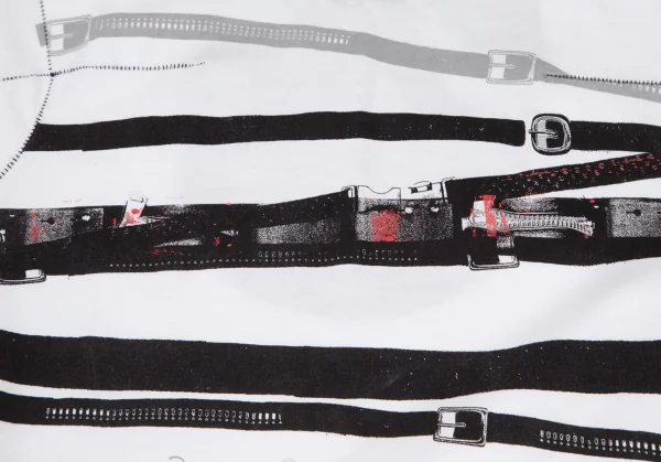 ルジャンドゥ マリテフランソワジルボーLE JEAN DE MARITHE FRANCOIS GIRBAUD ベルトプリントリンガーTシャツ 白S K-96278_003