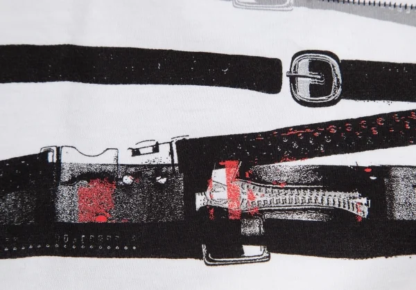 ルジャンドゥ マリテフランソワジルボーLE JEAN DE MARITHE FRANCOIS GIRBAUD ベルトプリントリンガーTシャツ 白S K-96278_004