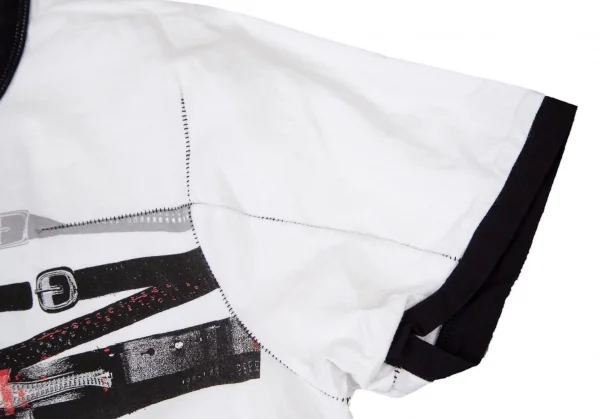 ルジャンドゥ マリテフランソワジルボーLE JEAN DE MARITHE FRANCOIS GIRBAUD ベルトプリントリンガーTシャツ 白S K-96278_005