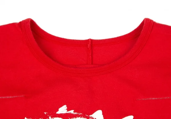 ルジャンドゥ マリテフランソワジルボーLE JEAN DE MARITHE FRANCOIS GIRBAUD メッセージプリントTシャツ 赤S K-96279_002