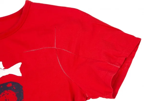 ルジャンドゥ マリテフランソワジルボーLE JEAN DE MARITHE FRANCOIS GIRBAUD メッセージプリントTシャツ 赤S K-96279_003