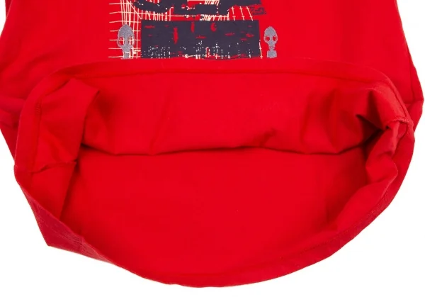 ルジャンドゥ マリテフランソワジルボーLE JEAN DE MARITHE FRANCOIS GIRBAUD メッセージプリントTシャツ 赤S K-96279_006