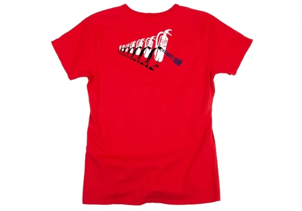 ルジャンドゥ マリテフランソワジルボーLE JEAN DE MARITHE FRANCOIS GIRBAUD メッセージプリントTシャツ 赤S K-96279_007