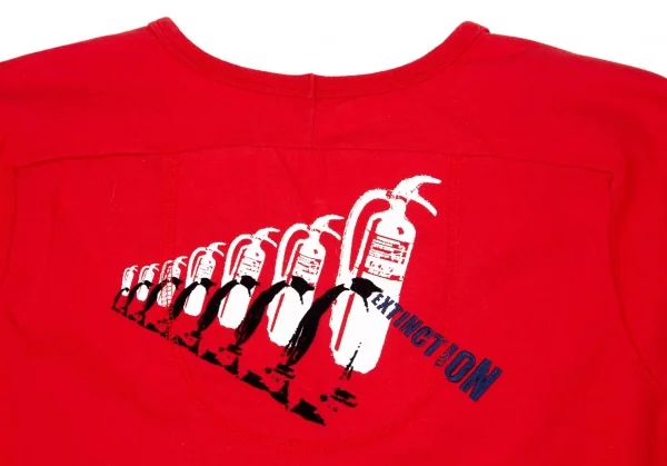 ルジャンドゥ マリテフランソワジルボーLE JEAN DE MARITHE FRANCOIS GIRBAUD メッセージプリントTシャツ 赤S K-96279_008