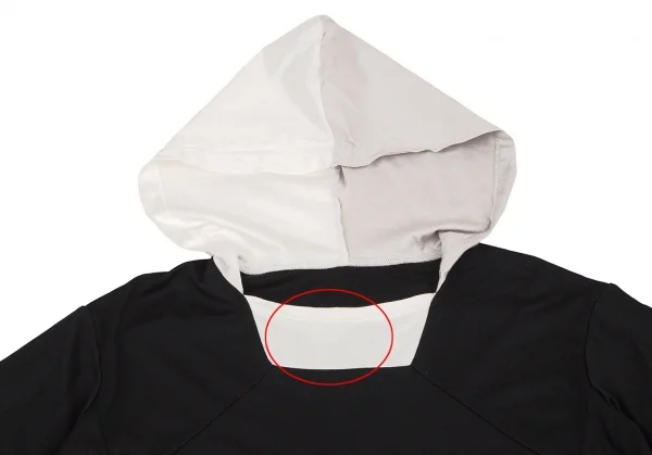 ルジャンドゥ マリテフランソワジルボーLE JEAN DE MARITHE FRANCOIS GIRBAUD バイカラー切替ストレッチビッグシルエットパーカー 黒オフM K-96283_003