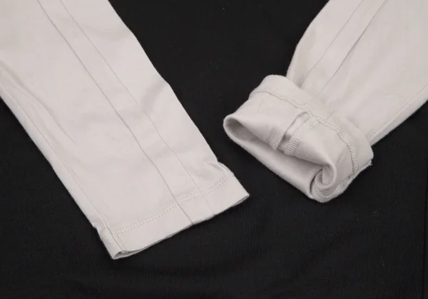 ルジャンドゥ マリテフランソワジルボーLE JEAN DE MARITHE FRANCOIS GIRBAUD バイカラー切替ストレッチビッグシルエットパーカー 黒オフM K-96283_006