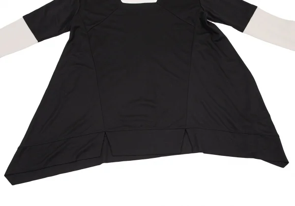 ルジャンドゥ マリテフランソワジルボーLE JEAN DE MARITHE FRANCOIS GIRBAUD バイカラー切替ストレッチビッグシルエットパーカー 黒オフM K-96283_007