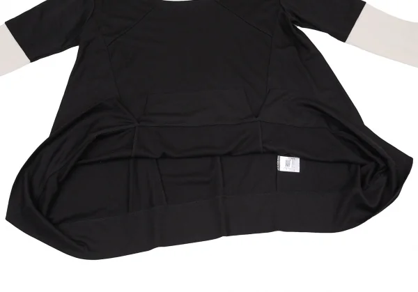 ルジャンドゥ マリテフランソワジルボーLE JEAN DE MARITHE FRANCOIS GIRBAUD バイカラー切替ストレッチビッグシルエットパーカー 黒オフM K-96283_009