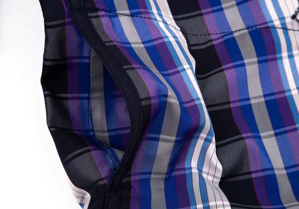 ルジャンドゥ マリテフランソワジルボーLE JEAN DE MARITHE FRANCOIS GIRBAUD インサイドアウトチェックリバーシブルジャケット 青紺他S K-96285_011