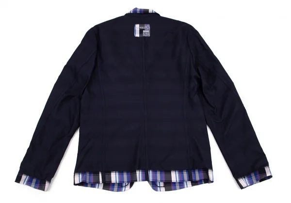 ルジャンドゥ マリテフランソワジルボーLE JEAN DE MARITHE FRANCOIS GIRBAUD インサイドアウトチェックリバーシブルジャケット 青紺他S K-96285_015