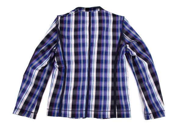 ルジャンドゥ マリテフランソワジルボーLE JEAN DE MARITHE FRANCOIS GIRBAUD インサイドアウトチェックリバーシブルジャケット 青紺他S K-96285_016