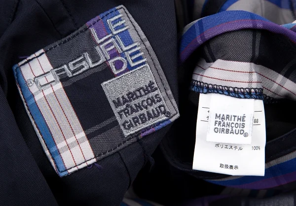 ルジャンドゥ マリテフランソワジルボーLE JEAN DE MARITHE FRANCOIS GIRBAUD インサイドアウトチェックリバーシブルジャケット 青紺他S K-96285_019