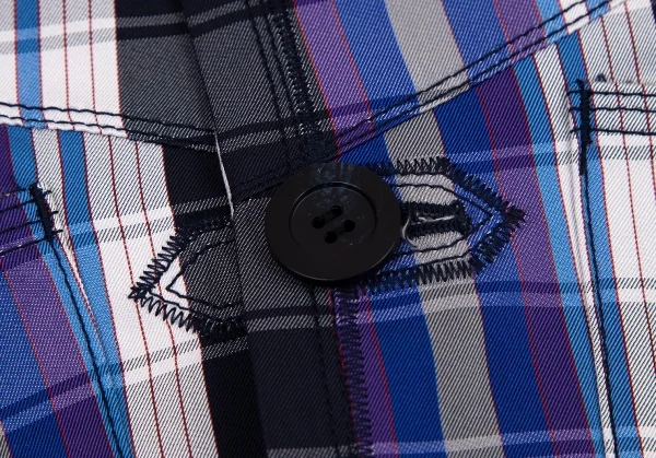 ルジャンドゥ マリテフランソワジルボーLE JEAN DE MARITHE FRANCOIS GIRBAUD インサイドアウトチェックリバーシブルジャケット 青紺他S K-96285_006