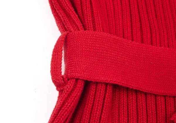 バーバリーBURBERRY LONDON カシミヤ混コットンリブニットベルテッドジャケット 赤2 K-96317_011