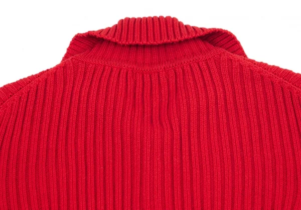 バーバリーBURBERRY LONDON カシミヤ混コットンリブニットベルテッドジャケット 赤2 K-96317_014