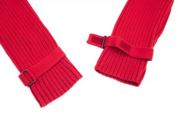 バーバリーBURBERRY LONDON カシミヤ混コットンリブニットベルテッドジャケット 赤2 K-96317_006