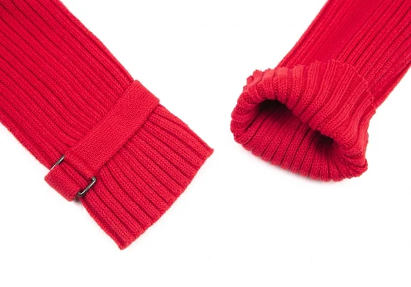 バーバリーBURBERRY LONDON カシミヤ混コットンリブニットベルテッドジャケット 赤2 K-96317_008