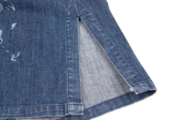 ケンゾージーンズKENZO jeans 抜染プリントデニムスカート 青40 K-96324_010