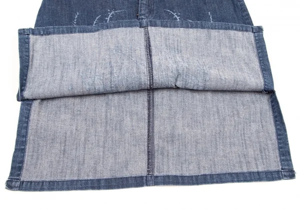 ケンゾージーンズKENZO jeans 抜染プリントデニムスカート 青40 K-96324_011