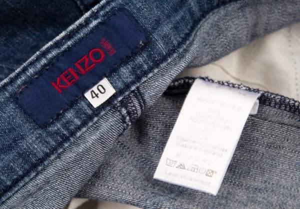 ケンゾージーンズKENZO jeans 抜染プリントデニムスカート 青40 K-96324_016