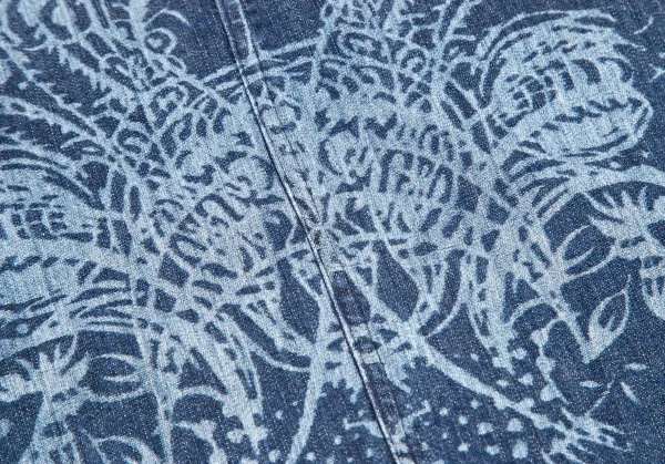 ケンゾージーンズKENZO jeans 抜染プリントデニムスカート 青40 K-96324_009