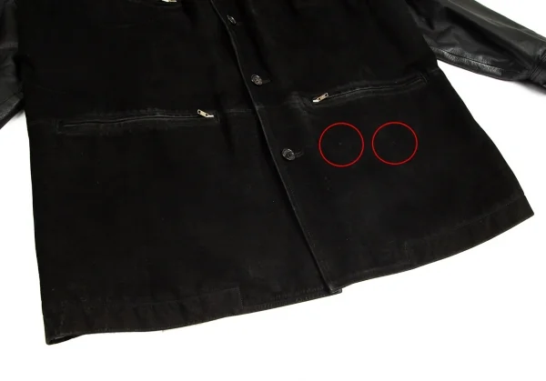 コムデギャルソン オムCOMME des GARCONS HOMME フロントヌバック切替レザージャケット 黒M K-96359_011