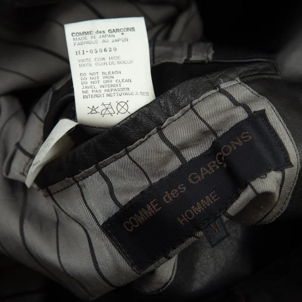 コムデギャルソン オムCOMME des GARCONS HOMME フロントヌバック切替レザージャケット 黒M K-96359_017