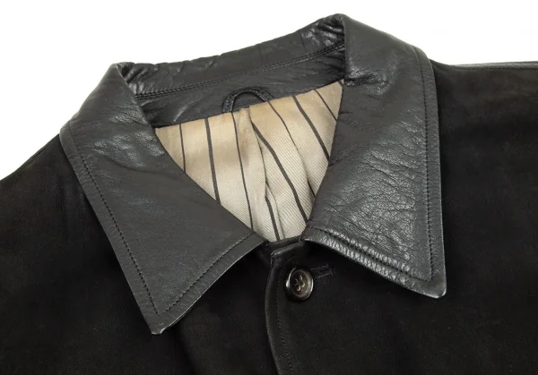 コムデギャルソン オムCOMME des GARCONS HOMME フロントヌバック切替レザージャケット 黒M K-96359_003