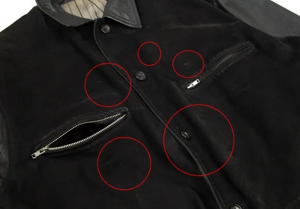 コムデギャルソン オムCOMME des GARCONS HOMME フロントヌバック切替レザージャケット 黒M K-96359_006