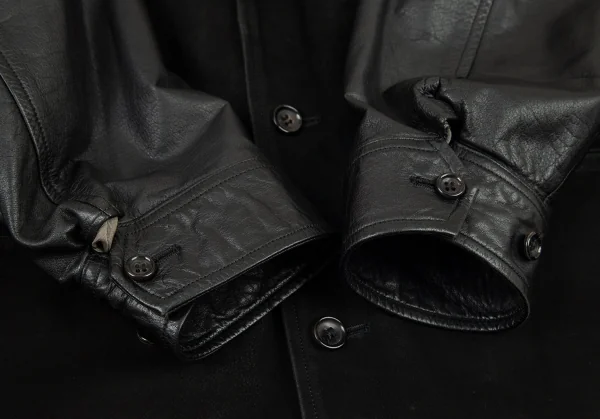 コムデギャルソン オムCOMME des GARCONS HOMME フロントヌバック切替レザージャケット 黒M K-96359_009