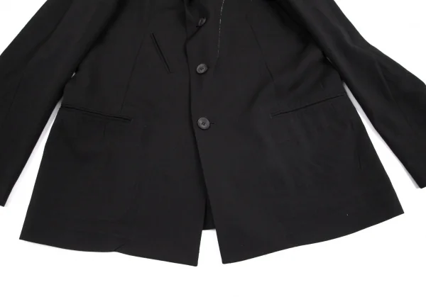 ブラックスキャンダル ヨウジヤマモトBLACK Scandal Yohji Yamamoto ウールギャバスパイダーウェブプリントジャケット 黒4 K-96361_013