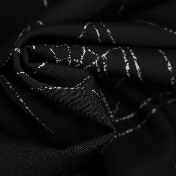 ブラックスキャンダル ヨウジヤマモトBLACK Scandal Yohji Yamamoto ウールギャバスパイダーウェブプリントジャケット 黒4 K-96361_017