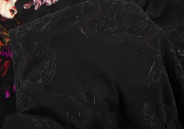 ブラックスキャンダル ヨウジヤマモトBLACK Scandal Yohji Yamamoto レーヨンフラワープリントクロップドワイドパンツ 黒他3 K-96362_016