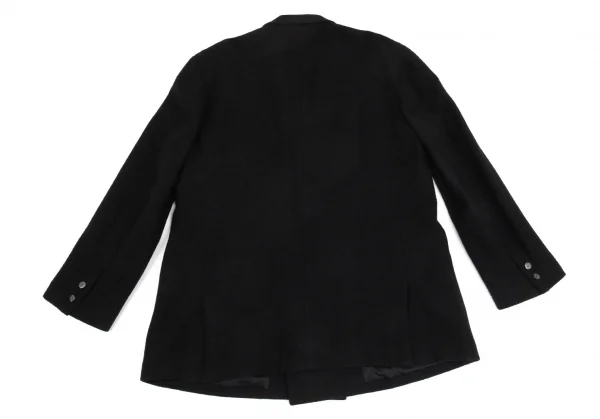 ヨウジヤマモトプールオム×ジャスティンデイビスYohji Yamamoto POUR HOMME×Justin Davis シルバーボタンダブルジャケット 黒5 K-96374_016