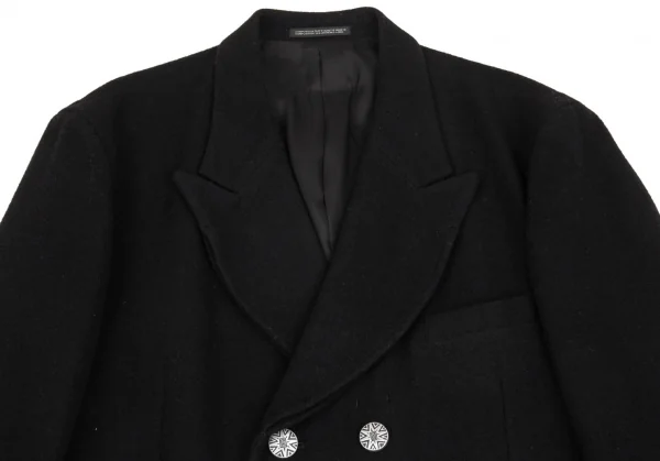 ヨウジヤマモトプールオム×ジャスティンデイビスYohji Yamamoto POUR HOMME×Justin Davis シルバーボタンダブルジャケット 黒5 K-96374_002